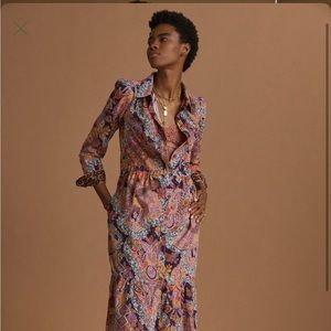 Anthropologie Pilcro Printed Corduroy Dress